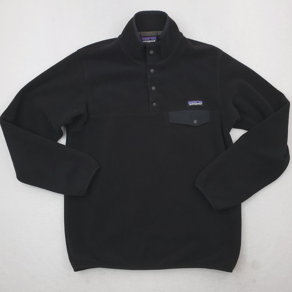 Patagonia Synchilla Snap-T Fleece Pullover Womens Large Black Outdoor